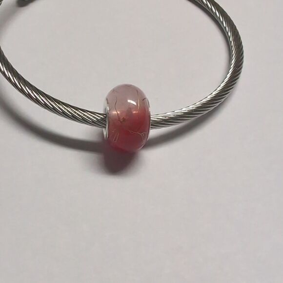 Red Drizzled with Gold Charm for Pandora‎ Style Bracelet - Picture 1 of 5